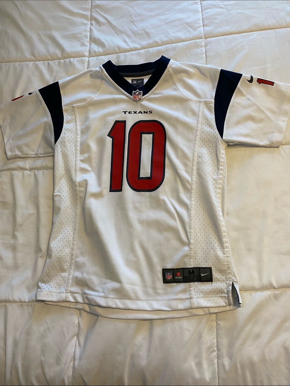 Nike Kids Houston Texans White Jersey with Red Number 10 Hopkins